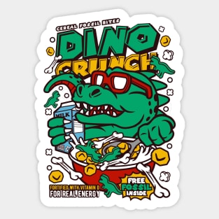 Retro Cartoon Cereal Box // Dino Crunch // Funny Vintage Breakfast Cereal Sticker